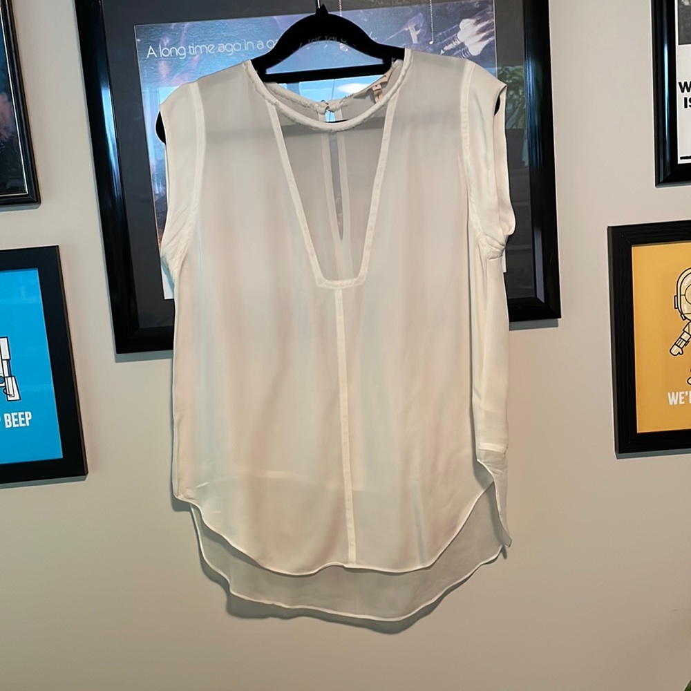 Rebecca Taylor Sheer Off-White Tank